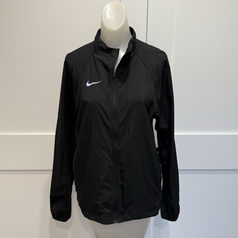 Nike Running Jacket Women's Medium Lightweight Full Zip Black Sportswear Branded